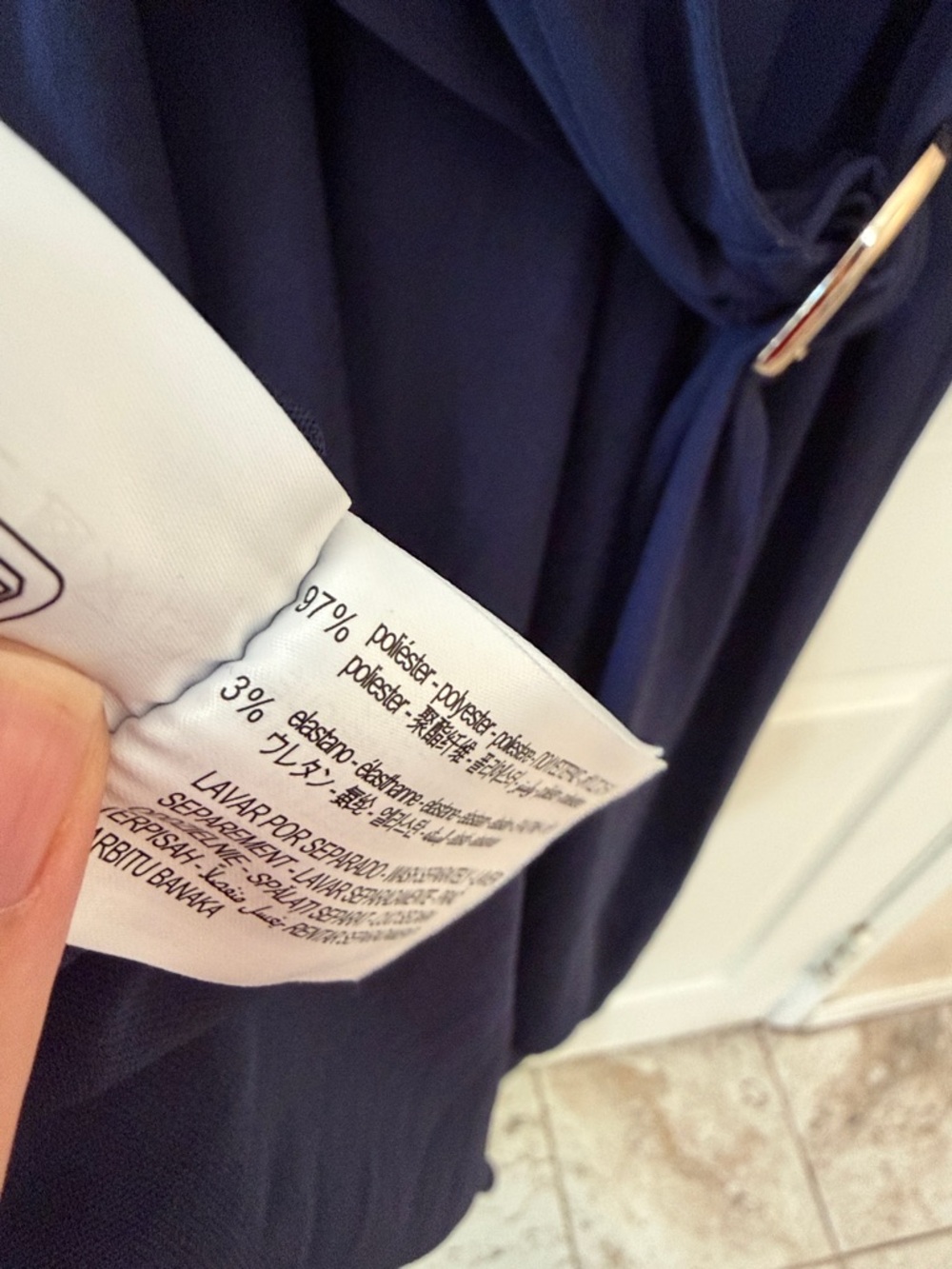 Zara Navy Long-Sleeve Button-Front Maxi Dress - Picture 5 of 5